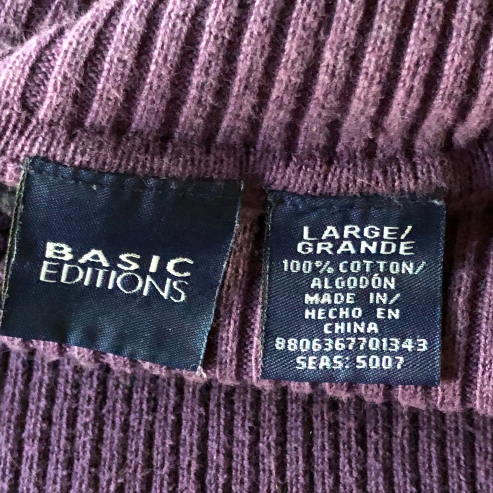 Basic Editions Ribbed Turtle Neck Sweater - Picture 4 of 5